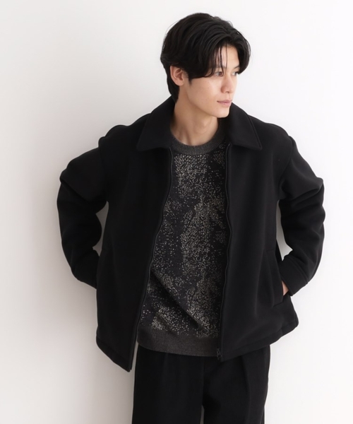 マイクロフリース ジャケット・ブラック・Lサイズ THE SHOP TK ブルゾン アウター マイクロフリースジャケット 光吸収