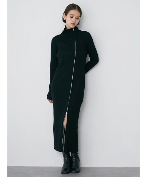 ワンピース mi MURUA ワンピース アシメZIPニットワンピース : ZOZOTOWN Yahoo