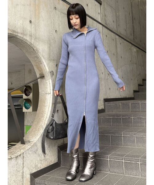LVEU. ラブユ アシメZIPニットワンピース アシメジップニットワンピース | LVEU.（ラブユ.）