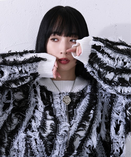 Ellno Loset（エルノロゼット） セーター ニット フリンジジャガード