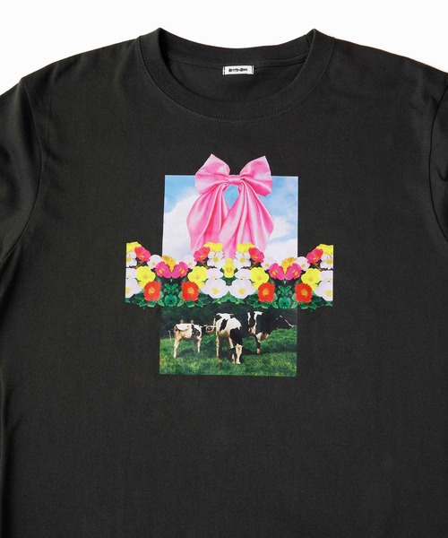 HEY!MrsROSE tシャツ HEY! Mrs ROSE(ヘイ！ミセスローズ)牛柄ロンT