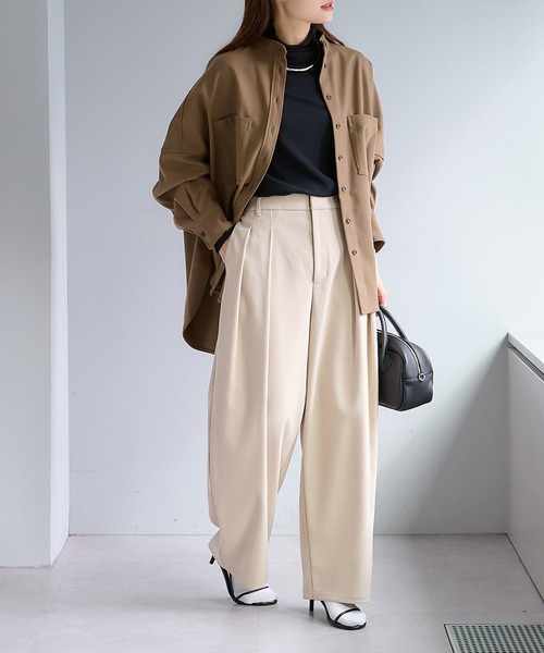 pual ce cin パンツ スラックス ツータック起毛スラックスパンツ