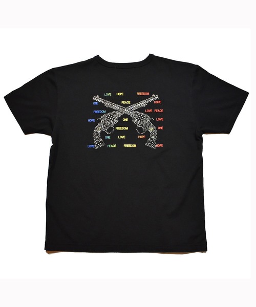 tシャツ WOMAN RAINBOW MESSAGE CROSSGUN T レディース メンズ