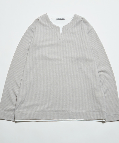 MEN'S MELROSE tシャツ リンクスストライプフェイクレイヤード