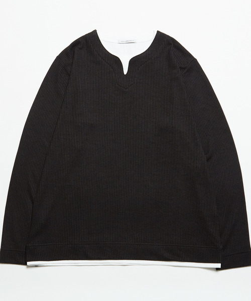 MEN'S MELROSE tシャツ リンクスストライプフェイクレイヤード