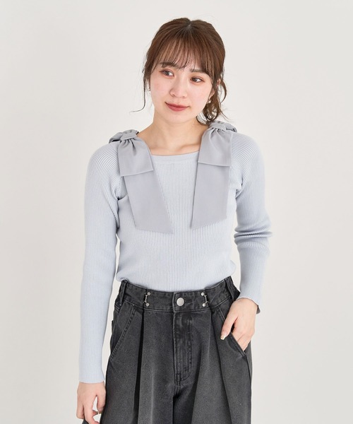 ニット セーター ribbon yarn off-shoulder pull(リボンヤーンオフショルダープルオーバー) レディース wkmer_0.jpg