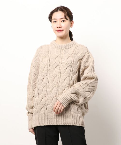 未使用／即完売品／8 YARDS フード付きセーター ベージュ フェザードレープニットセットアップ-short & regular | 小柄・低身長