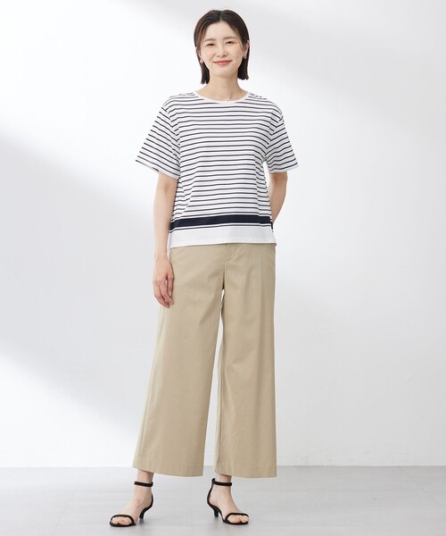 tシャツ 「洗える」パネルボーダー Tシャツ レディース tシャツ 「洗える」パネルボーダー Tシャツ レディース