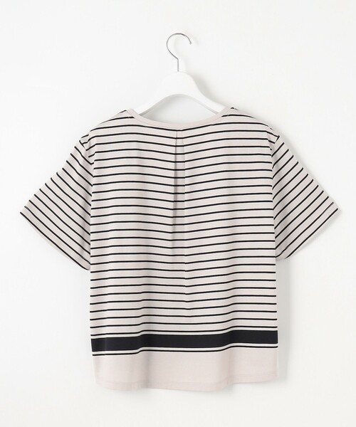 tシャツ 「洗える」パネルボーダー Tシャツ レディース