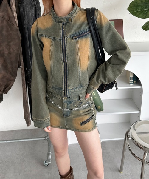 [sedacle girl] Denim жакет SMALL индиго голубой женский 