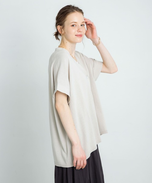 Sonny Label / サニーレーベル 『接触冷感』クールミストフレンチニットカーディガン Sonny Label｜『接触冷感/UVカット』クールミストカーディガン