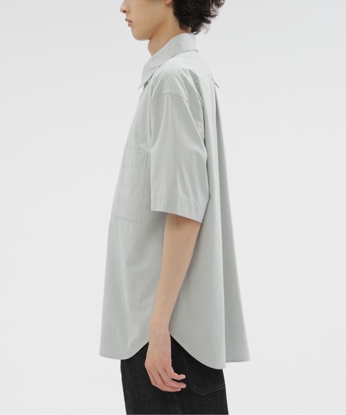 MARGARET HOWELL 578-3152005 COTTON POPLIN コットン 半袖シャツ 23SS グレー マーガレットハウエル 5-0612S 258802 MARGARET HOWELL - MARGARET HOWELL 578-3152005 COTTON POPLIN