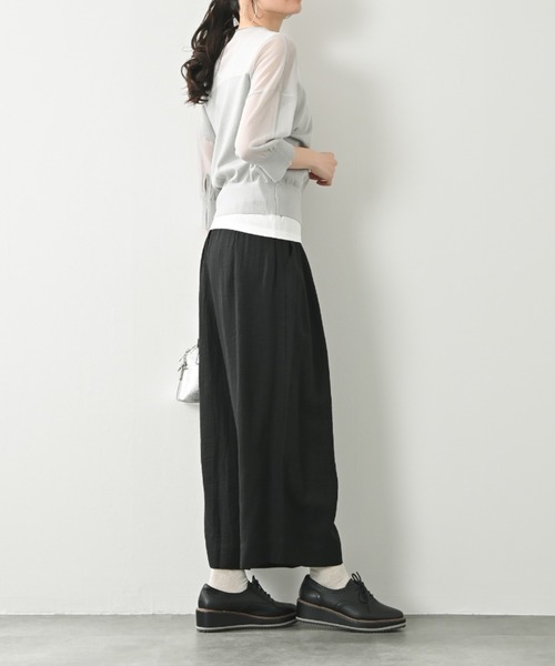 パンツ フレンチリネン混タックストレートパンツ｜リネン混｜タック