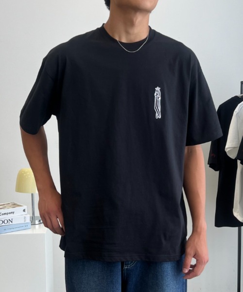 Lipoy tシャツ ニンジンくん 背中刺繍入り オーバーサイズ 半袖Tシャツ