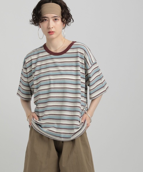 George's tシャツ リンガーボーダーTシャツ レディース : ZOZOTOWN