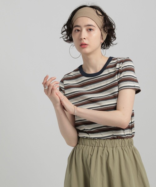 George's tシャツ リンガーボーダーTシャツ レディース : ZOZOTOWN