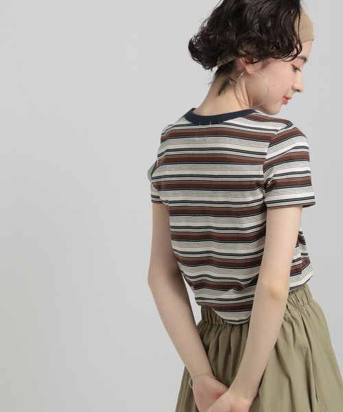 George's tシャツ リンガーボーダーTシャツ レディース : ZOZOTOWN