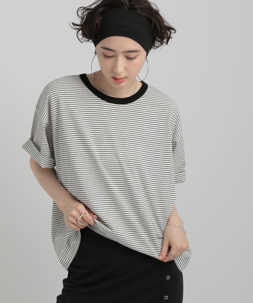 George's tシャツ リンガーボーダーTシャツ レディース : ZOZOTOWN