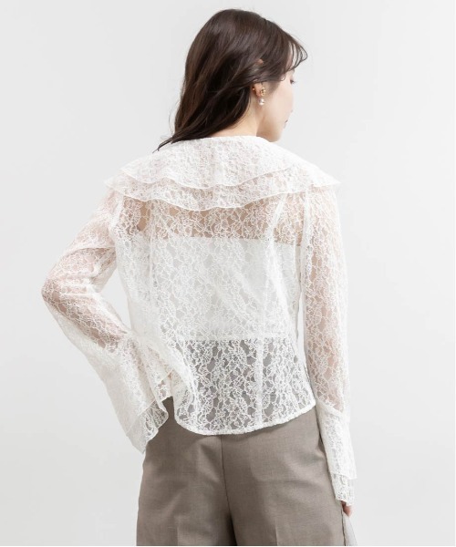 RANDA（ランダ） ブラウス シャツ ラッフルレースフリルブラウス