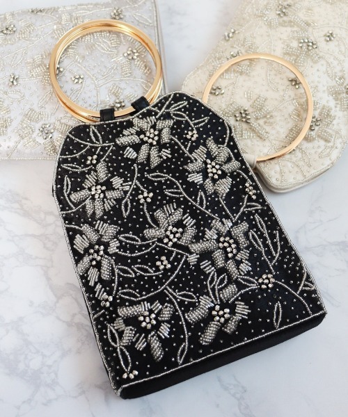 ビーズ刺繍たバック ビーズ刺繍バッグ がまぐち（ハンドバッグ）｜utatane（ウタタネ