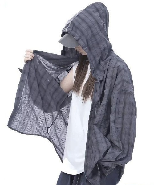 B.R.U パーカー フード付きチェックパーカー メンズ レディース