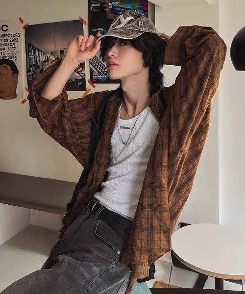 B.R.U パーカー フード付きチェックパーカー メンズ レディース