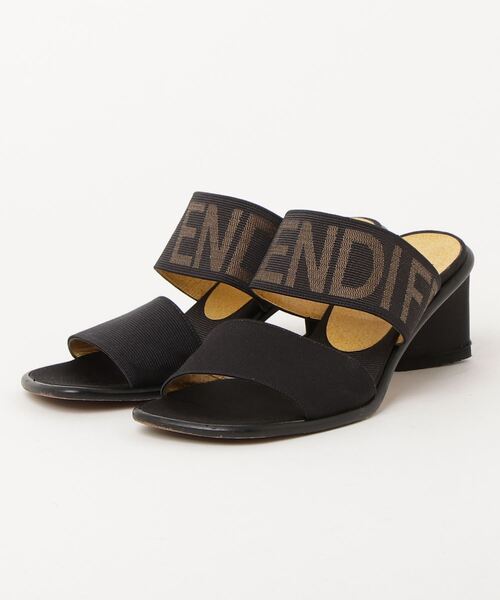 FENDI 「FENDI」 ヒールサンダル 36.5 ブラック レディース : ZOZOTOWN 