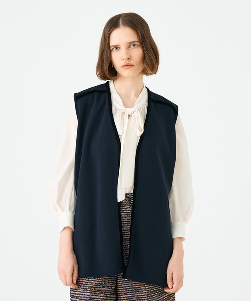 Ballsey ブラック Vネック ベスト Ballsey（ボールジィ） ベスト ジレ ミラノリブ Vネックジレ