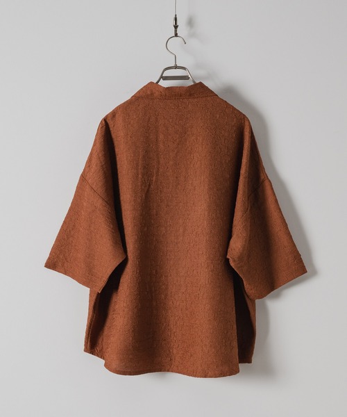 「Casper John」 半袖シャツ MEDIUM ライトブラウン メンズ_画像3