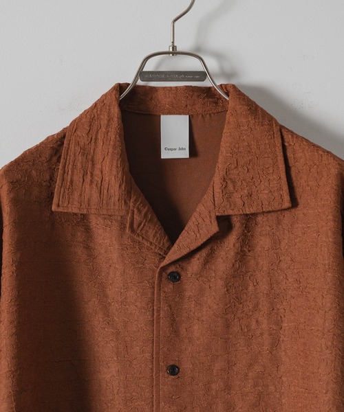 「Casper John」 半袖シャツ MEDIUM ライトブラウン メンズ_画像5