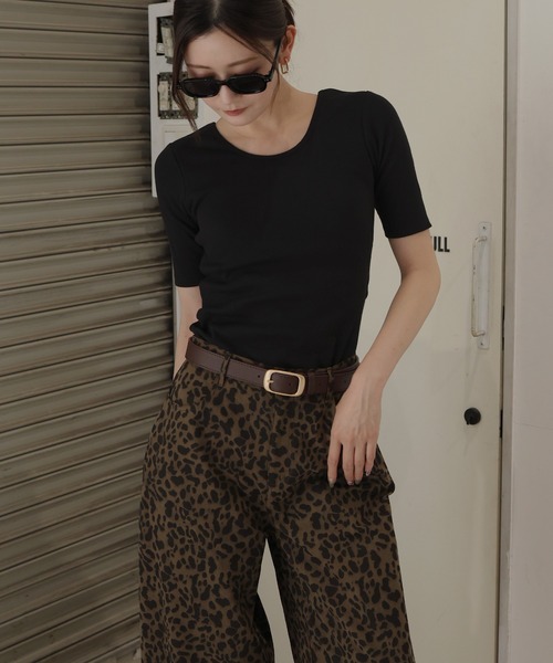 「Mili affinity」 半袖カットソー FREE チャコールグレー レディース_画像2