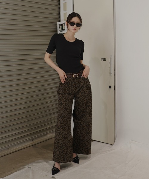 「Mili affinity」 半袖カットソー FREE チャコールグレー レディース_画像6