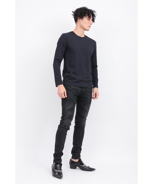 【ブラック】TORNADO MART∴ツイストグリッドJQクルー TORNADO MART（トルネードマート） tシャツ ツイストグリッドJQクルー