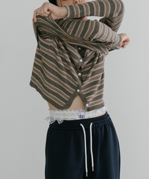 duei（デュイ） カーディガン ボーダーアンサンブルニットカーディガン