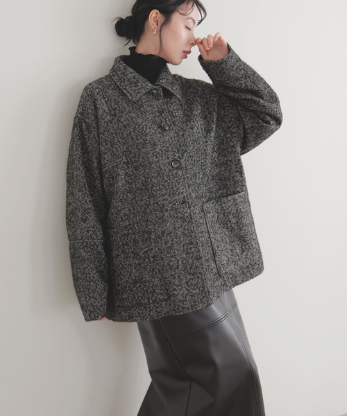 LIAN（リアン） カバーオール ヘリンボーンパイピングカバーオール