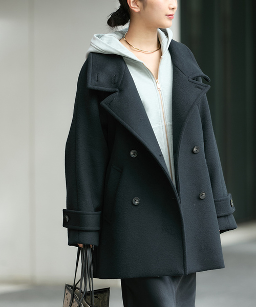 【JOURNAL STANDARD L'ESSAGE 】ブラックウールコート journal standard L'essage（ジャーナルスタンダード レサージュ