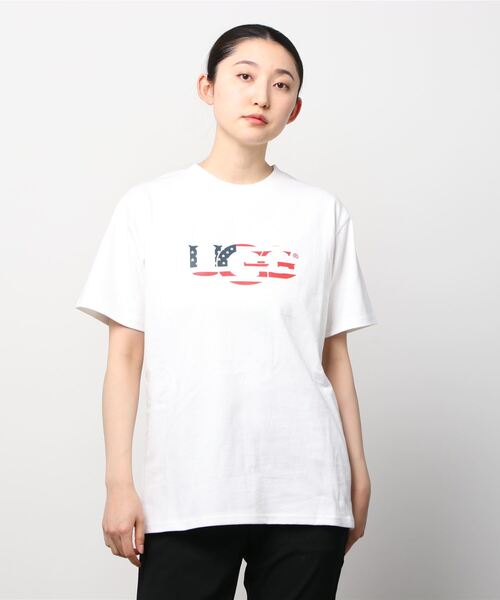 「UGG」 半袖Tシャツ L ネイビー レディース_画像4