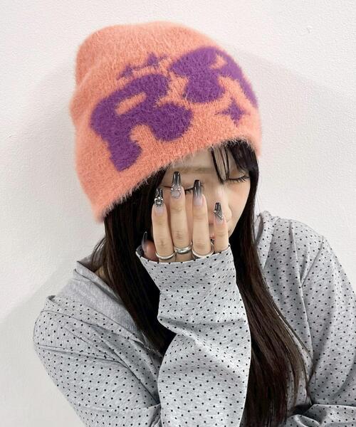 WEGO（ウィゴー） ニット帽 ニットキャップ WEGO/RRWロゴシャギー