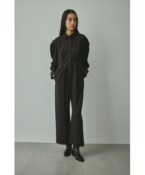 オールインワン メランジショルダータックロンパース レディース