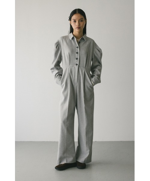 オールインワン メランジショルダータックロンパース レディース