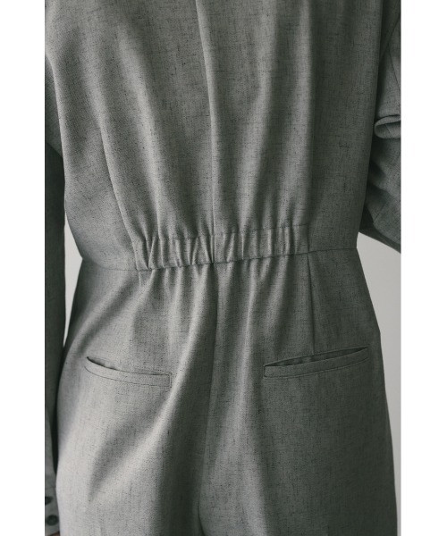 オールインワン メランジショルダータックロンパース レディース