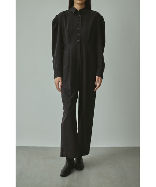 オールインワン メランジショルダータックロンパース レディース