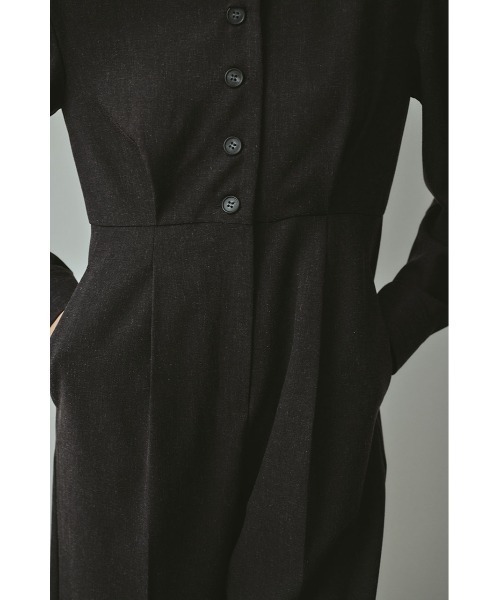 オールインワン メランジショルダータックロンパース レディース