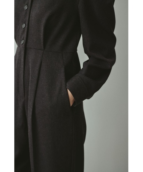 オールインワン メランジショルダータックロンパース レディース