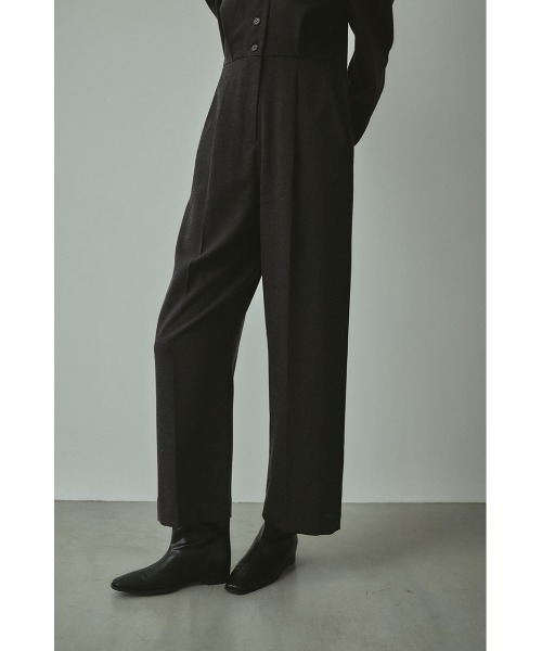 オールインワン メランジショルダータックロンパース レディース