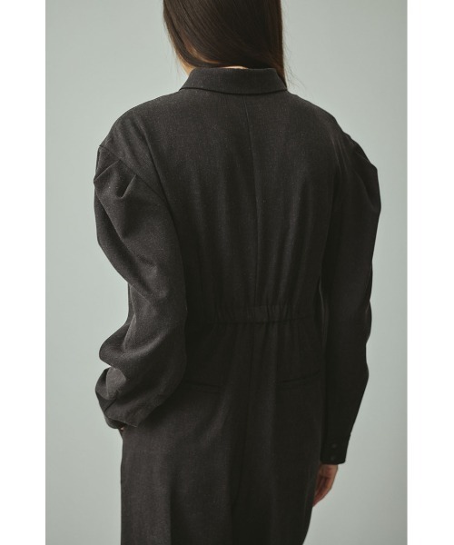 オールインワン メランジショルダータックロンパース レディース