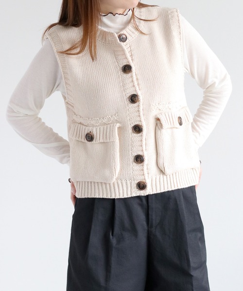 cepo（セポ） ニット セーター ポケツキニットベスト レディース