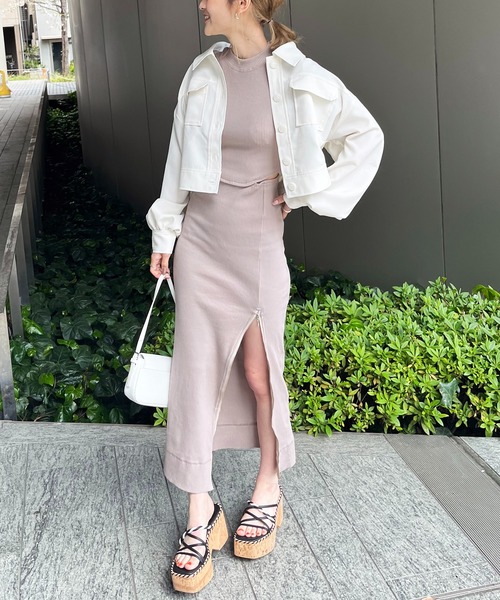 「SPIRALGIRL」 半袖ワンピース FREE ホワイト レディース_画像4