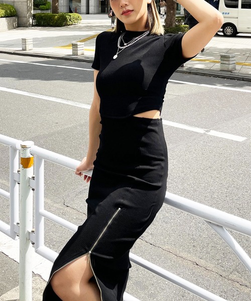 「SPIRALGIRL」 半袖ワンピース FREE ホワイト レディース_画像5