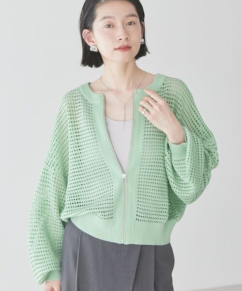 「AMERICAN HOLIC」 ニットカーディガン L アイボリー レディース_画像2